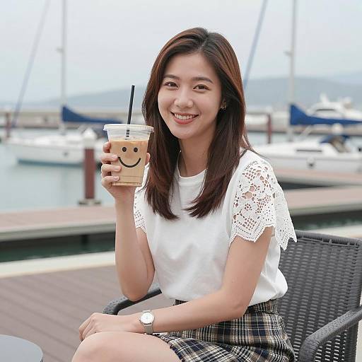 Charming Asian Woman at the Marina