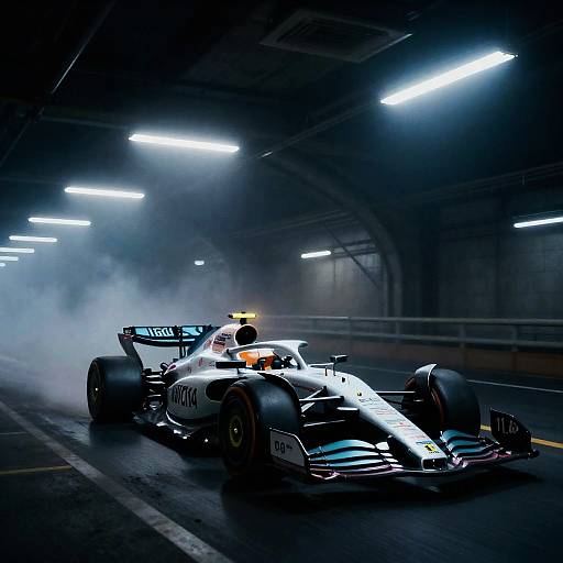 Neon Noir Sci-Fi Formula 1 Scene