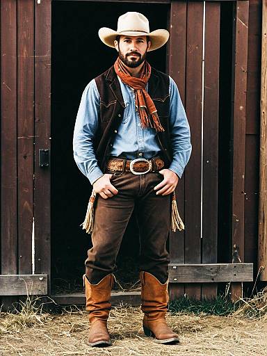 Western Farmer Man Costume Portrait