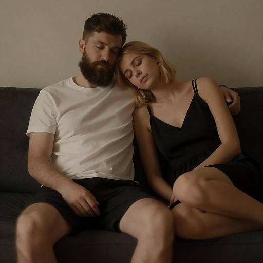 Warm Intimate Couch Portrait of Couple