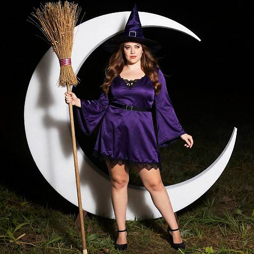 Plus Size Purple Moon Witch Costume
