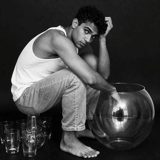 Intense Reflection: A Young Man's Portrait