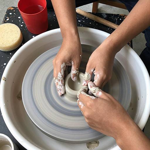 Artisan's Hands Crafting Clay Masterpiece