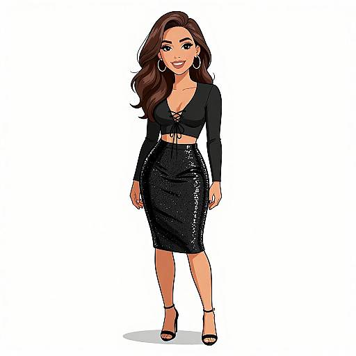 Chic Woman in Elegant Black Outfit