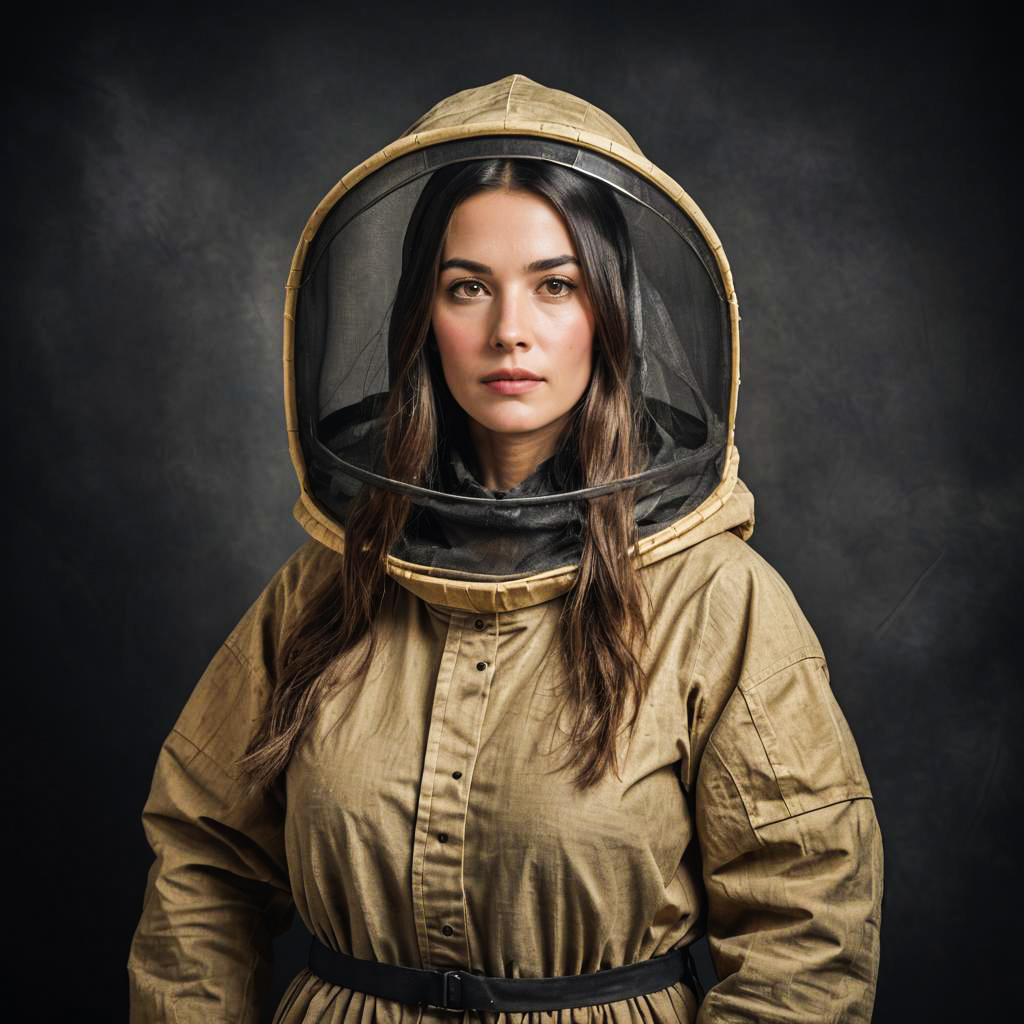 Proud Honey Harvester in Beekeeper Outfit