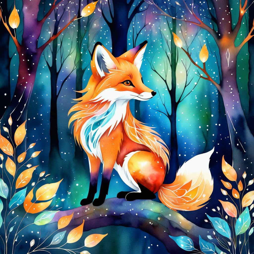 Whimsical Fox in Enchanted Forest