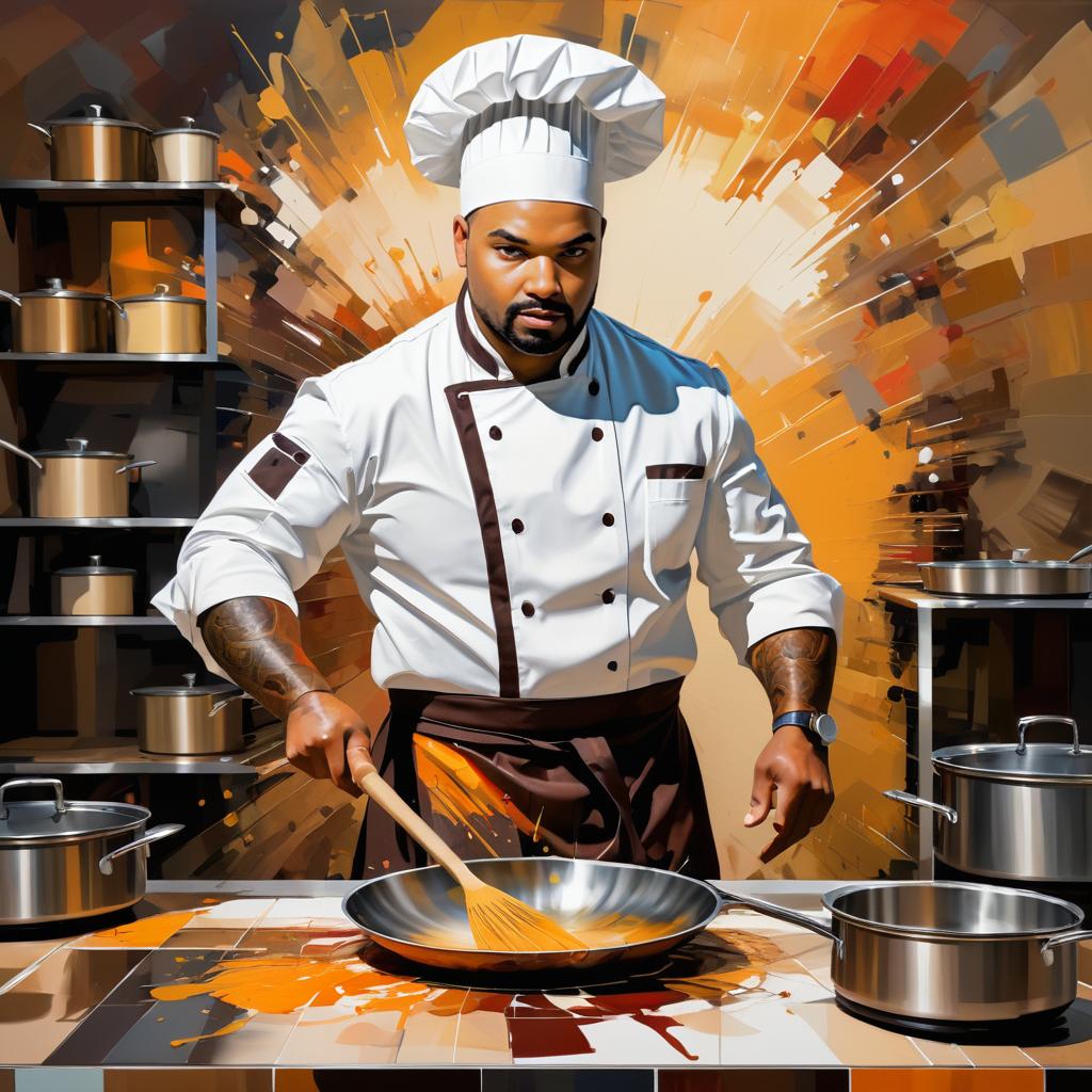 Expressive Portrait of a Dramatic Chef