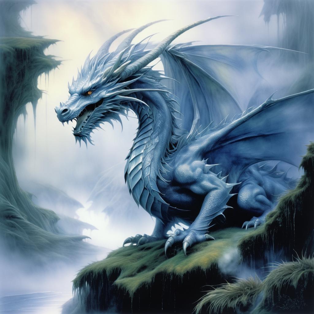 High Detail Isolated Fantasy Dragon Scene