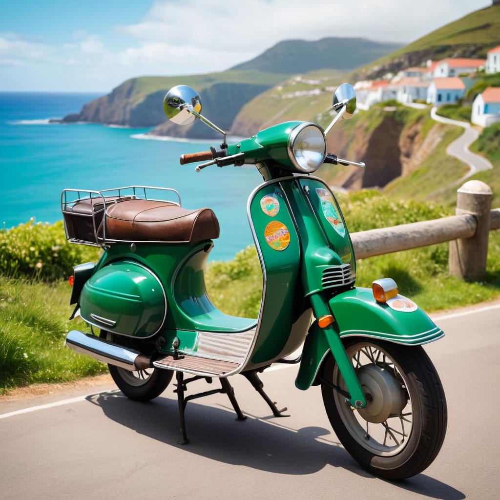 Vintage Emerald Green Moped by Coast