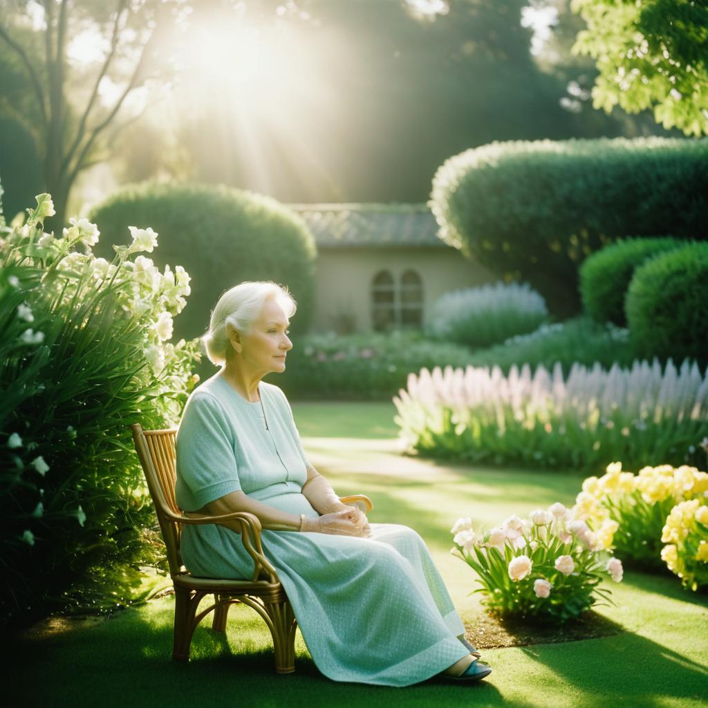 Cinematic Still of Serene Elderly Woman