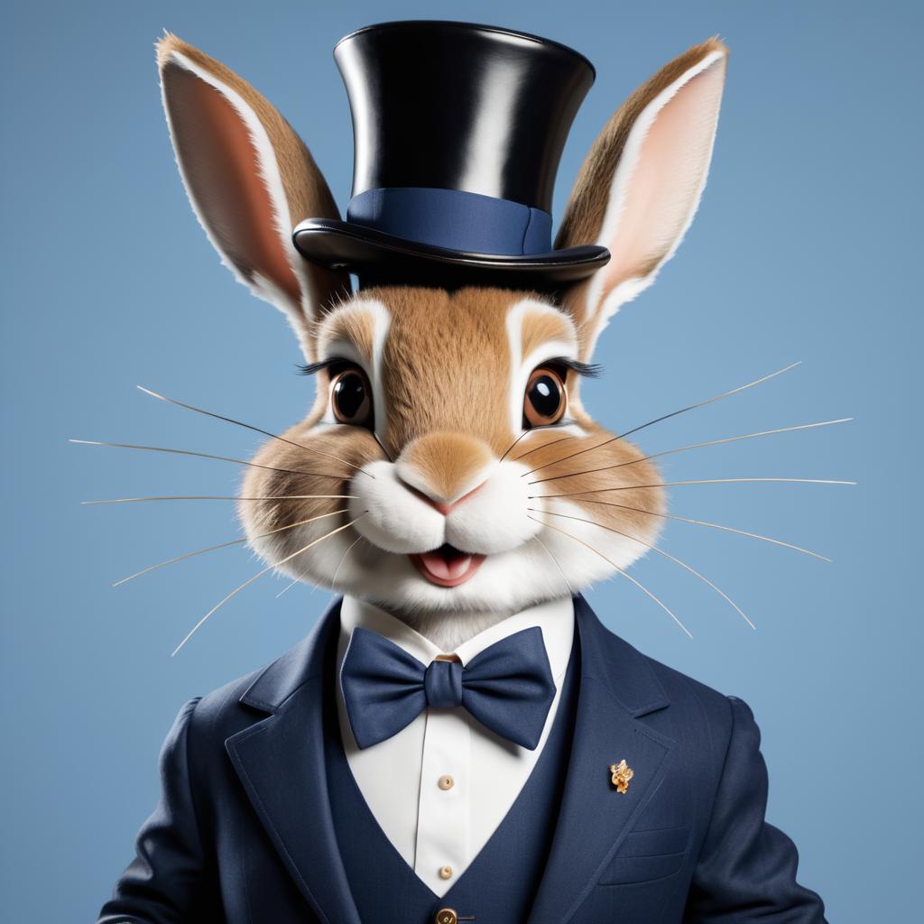 Dapper Rabbit Politician in Formal Attire