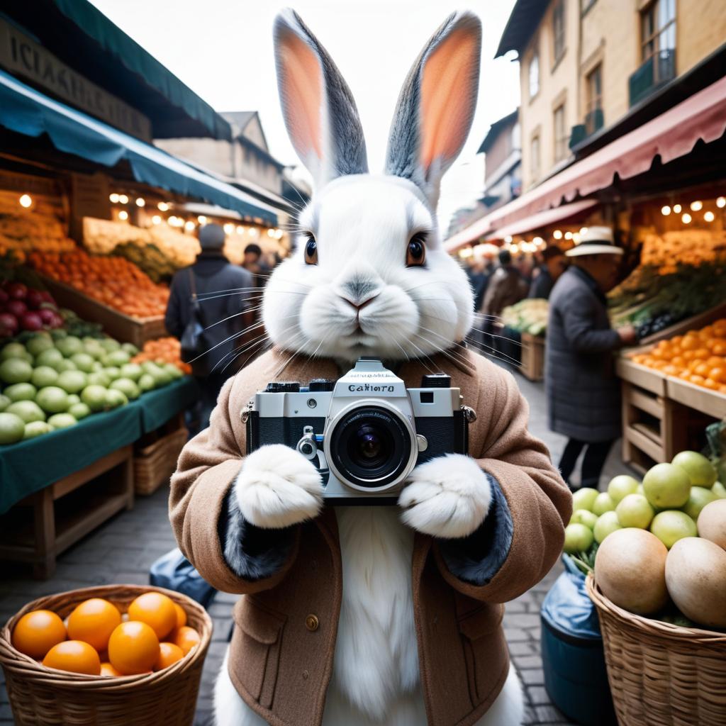 Whimsical Rabbit-Camera Fusion in Market