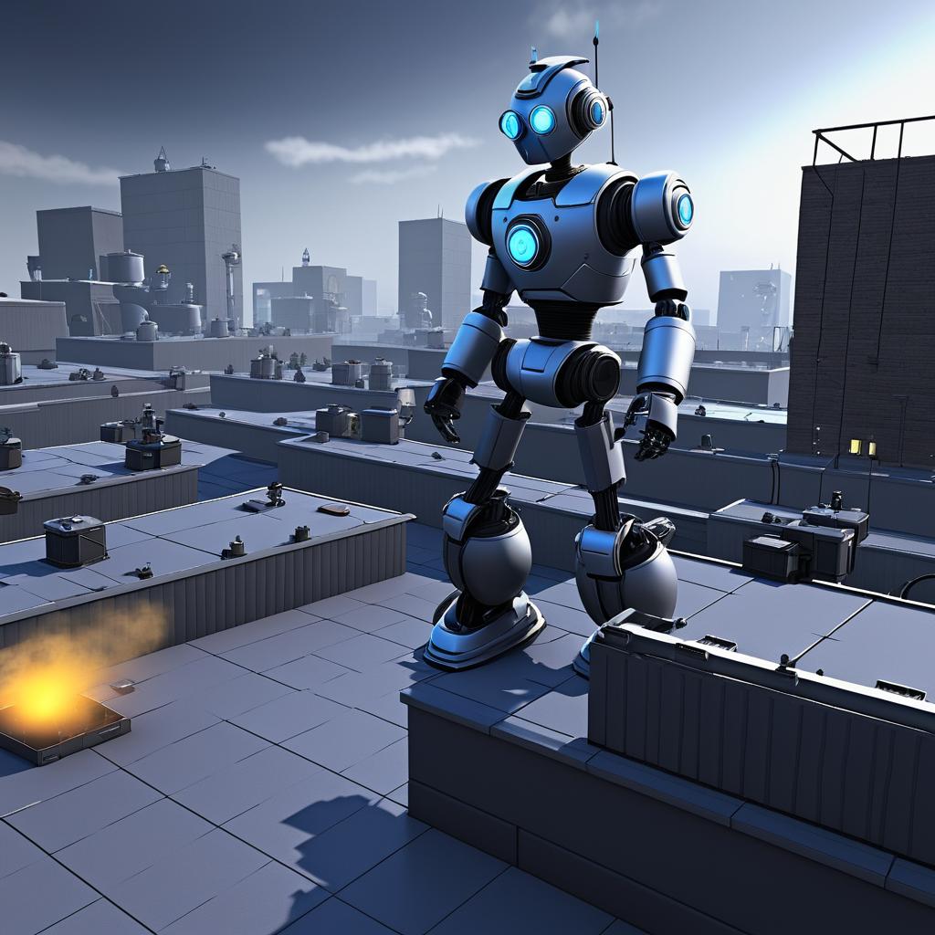 Epic Rooftop Robot Duel with G-Man