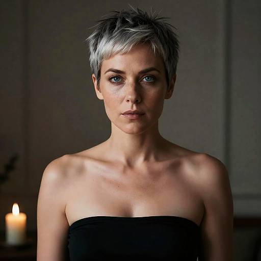 Candlelit Mature Woman Photorealistic Portrait