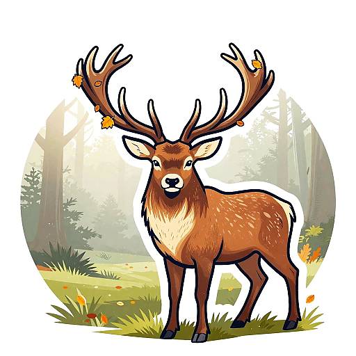 Majestic Autumn Stag Mascot Logo