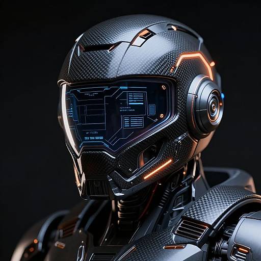 Futuristic Sci-Fi Power Armor Helmet