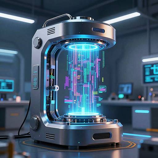 Futuristic AI Code Generator Machine