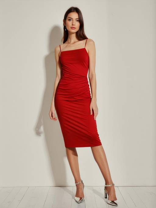 Chic Red Jersey Wrap Dress Fashion