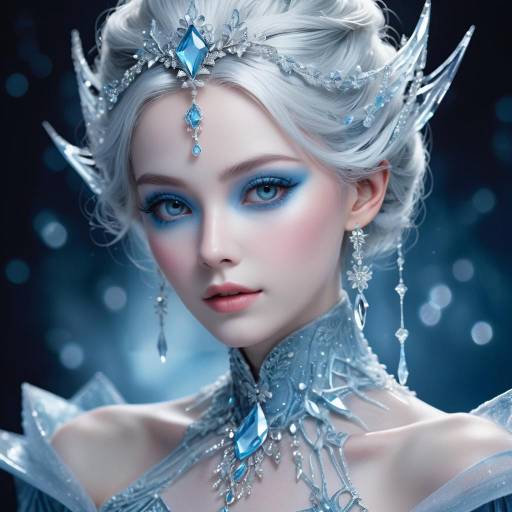 Ethereal Beauty Portrait with Icy Elegance