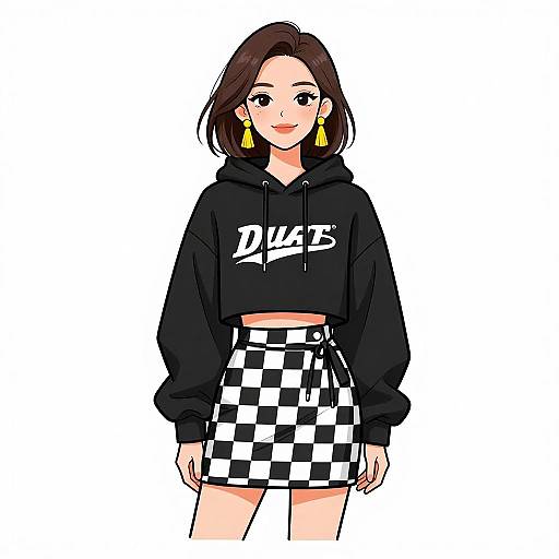 Stylish Woman in Streetwear Outfit