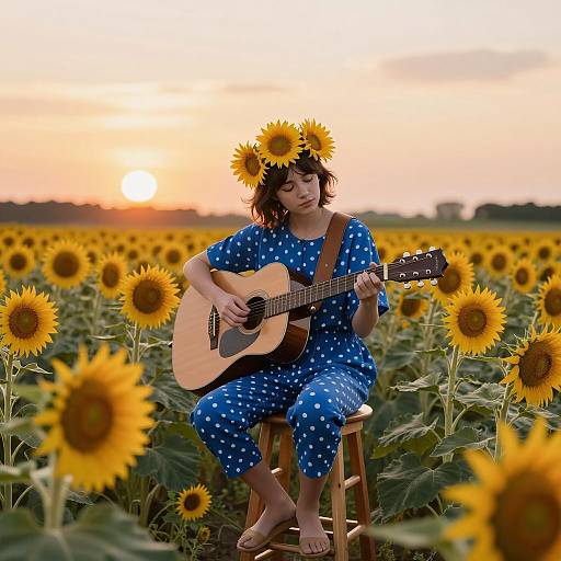 Sunflower Serenade in Golden Light