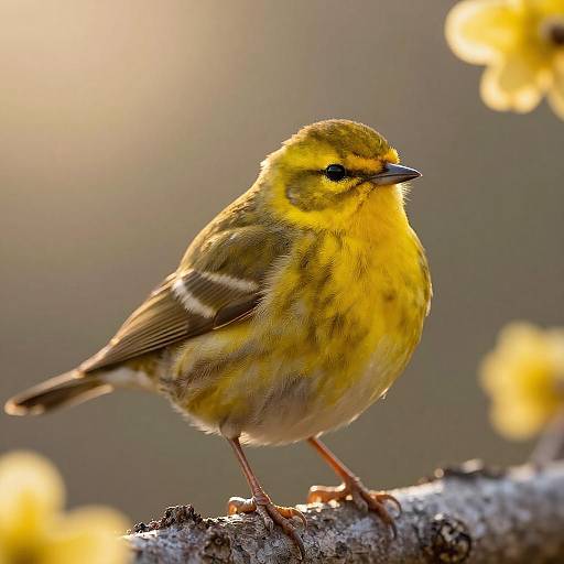 Golden Hour Yellow Warbler Close-Up Portrait