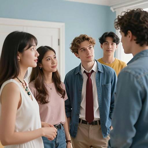 Social Gathering in a Bright Room