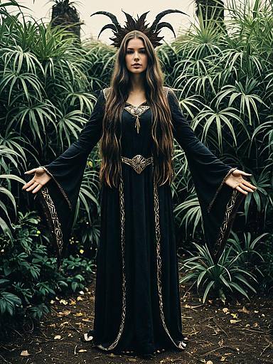 Dark Goddess Costume with Plants