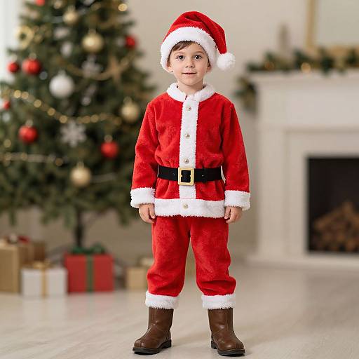 Little Boy in Santa Costume