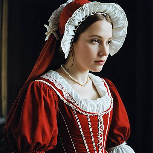 Renaissance Woman in Red and White