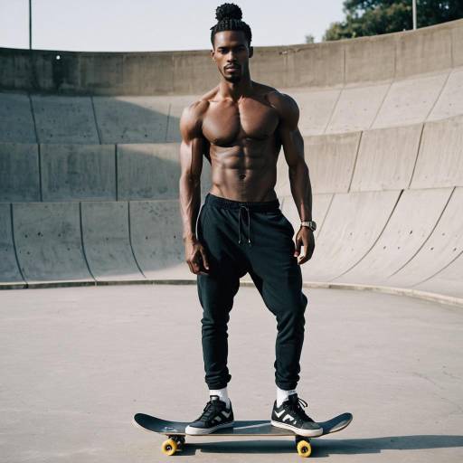 Confident African Man in Skate Park
