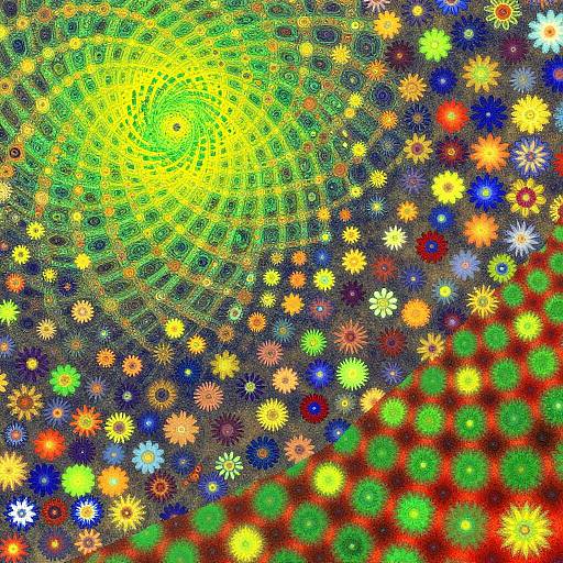 Psychedelic Fractal Floral Pattern