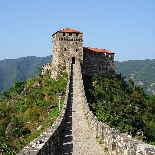 Rustic Ancient Stone Fortress Landscape