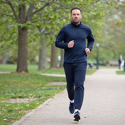 Man Jogging in Park Outfit