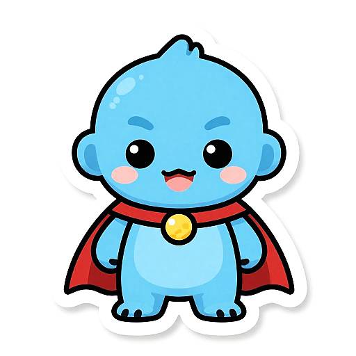 Cute Baby Yeti Superhero Sticker