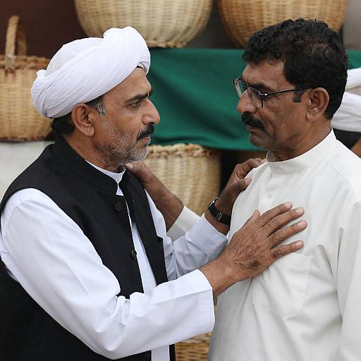 Intense Portrait of Two Traditional Men