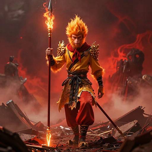 Sun Wukong The Monkey King with Flaming Spear