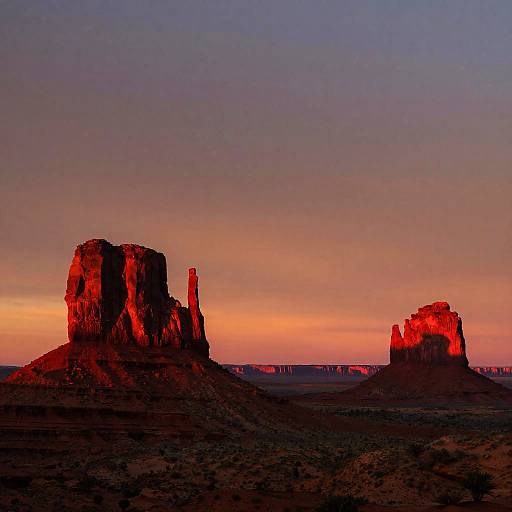 Sunset Over Red Rock Desert