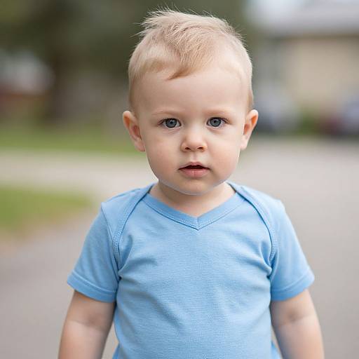 Realistic Portrait of Casual Infant Skateboy