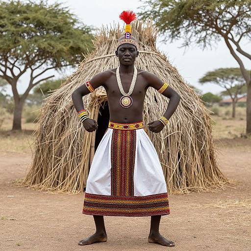 Zulu Man in Traditional Dance Costume
