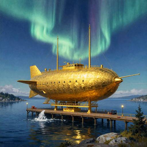 Gilded Airship Harbor in Aurora Archipelago