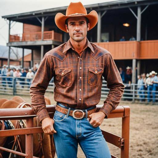 Athletic Cowboy in Rodeo Attire