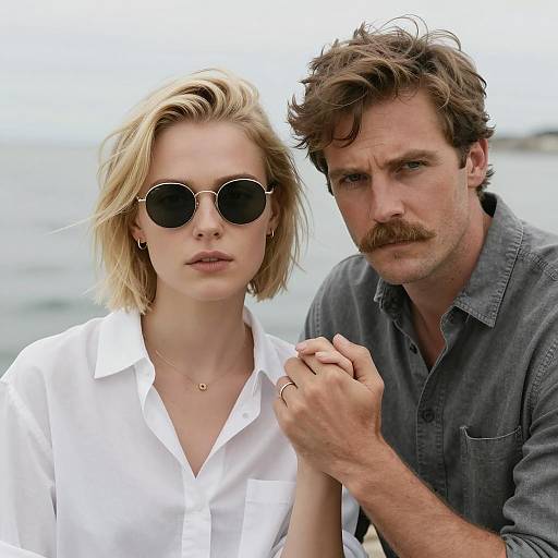 Serious Couple by Water's Edge