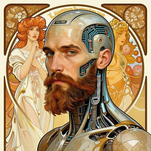 Bearded Male Android Portrait