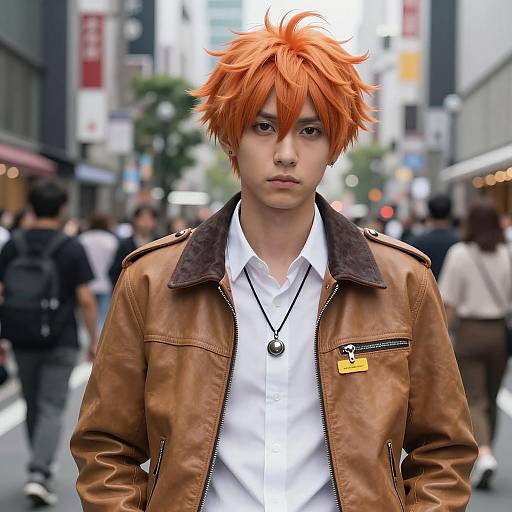 Photorealistic Anime Character in Urban Scene