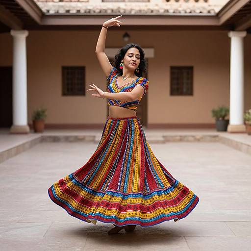 Colorful Kummi Dance Dress Woman