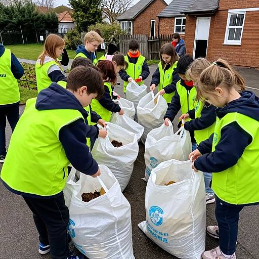 Students Contributing to Litter Collection