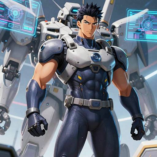 Muscular Anime Mecha Pilot Suit