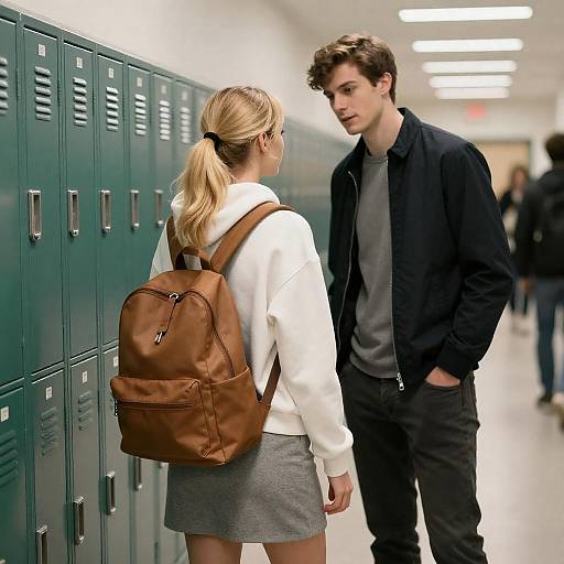 Couple in Hallway with Lockers