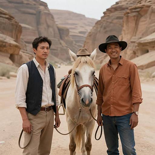 Desert Canyon Portrait of Two Men